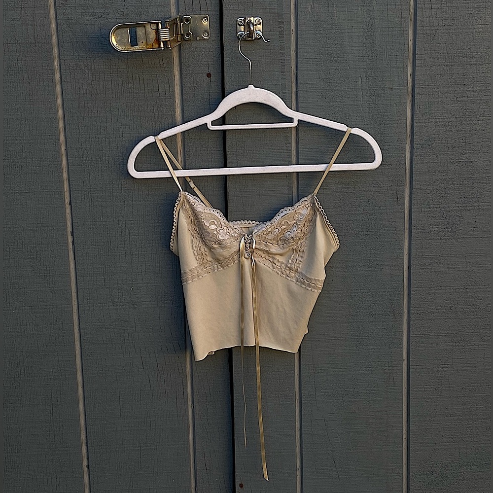 cream crop top